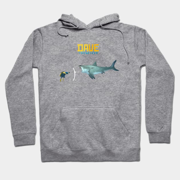 DAVE the diver- Great White Shark Hoodie by Buff Geeks Art